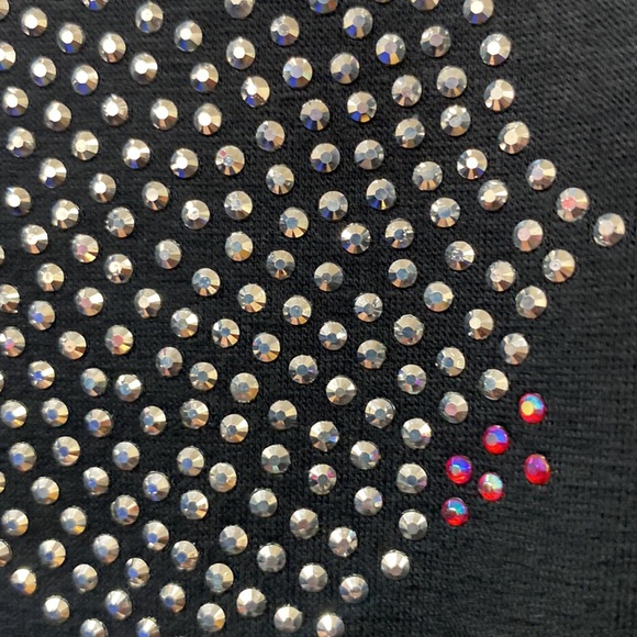 Our collection bedazzled black off set t-shirt NWT - Picture 3 of 7